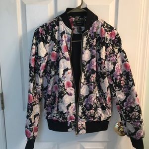 Forever 21 floral bomber